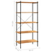 5-tier Shelving Unit Black and Oak 80x40x163 Cm Ttltan