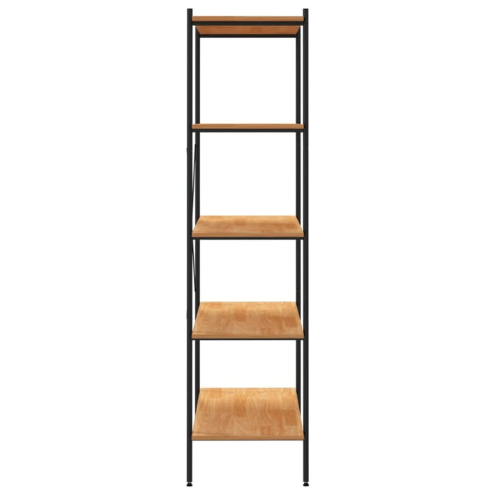 5-tier Shelving Unit Black and Oak 80x40x163 Cm Ttltan