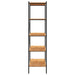 5-tier Shelving Unit Black and Oak 80x40x163 Cm Ttltan