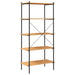 5-tier Shelving Unit Black and Oak 80x40x163 Cm Ttltan