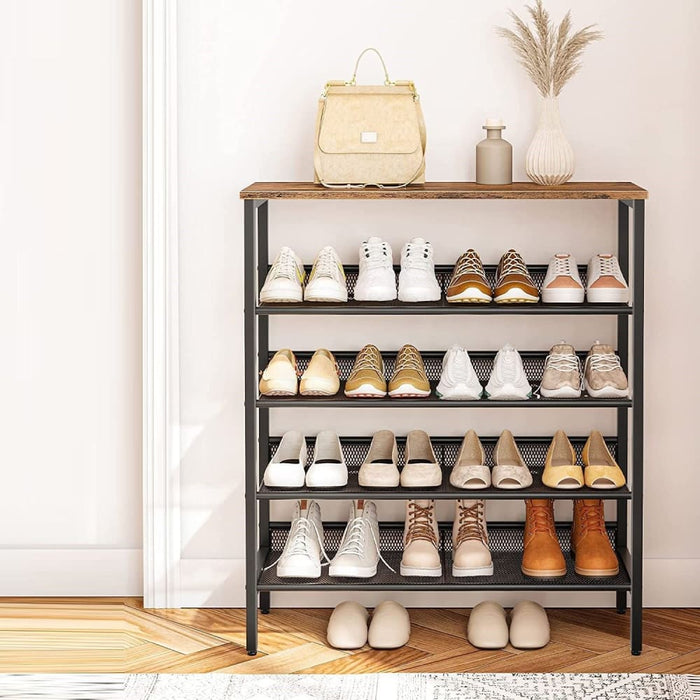 5-tier Shoe Rack Industrial Organizer Storage Bench