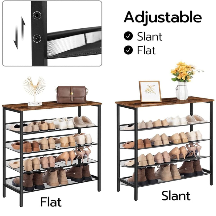 5-tier Shoe Rack Industrial Organizer Storage Bench