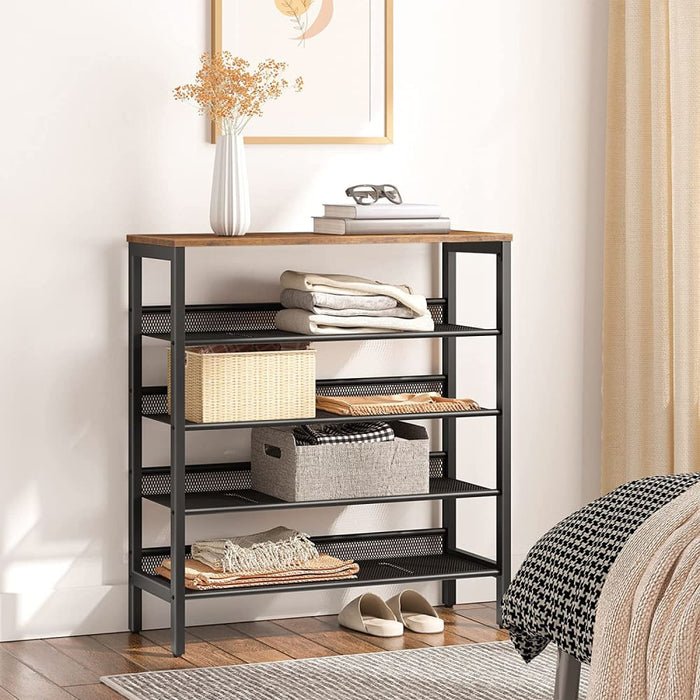 5-tier Shoe Rack Industrial Organizer Storage Bench