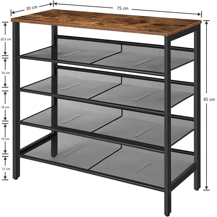 5-tier Shoe Rack Industrial Organizer Storage Bench