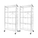 2x 5 Tier Steel White Foldable Display Stand
