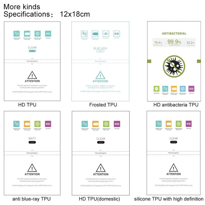 50 Pcs F0005 Hd Tpu Soft Film Supplies For Protector Cutter