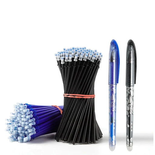 50 Pieces 0.5mm Gel Pen Refills Black Blue Ink Erasable