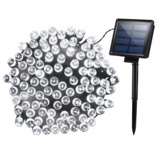 500 Led Solar Powered Fairy Lights White 8 Modes 39.9m Lit