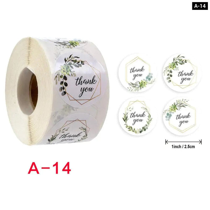 500 Thank you Flower Stickers Handmade Custom Label