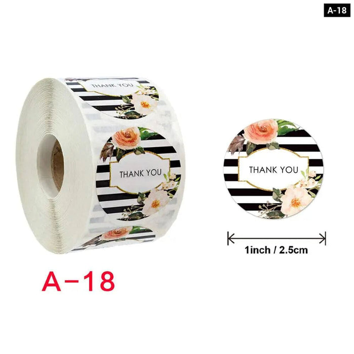 500 Thank you Flower Stickers Handmade Custom Label