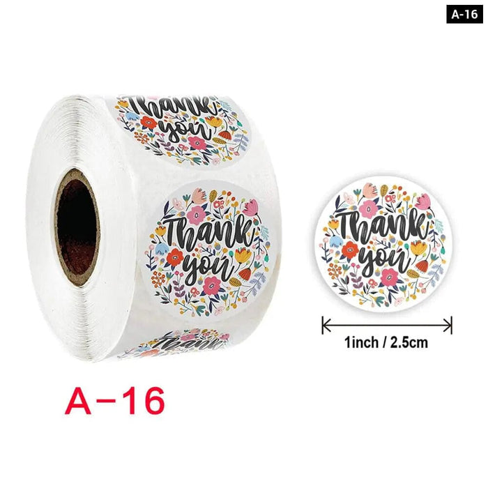 500 Thank you Flower Stickers Handmade Custom Label