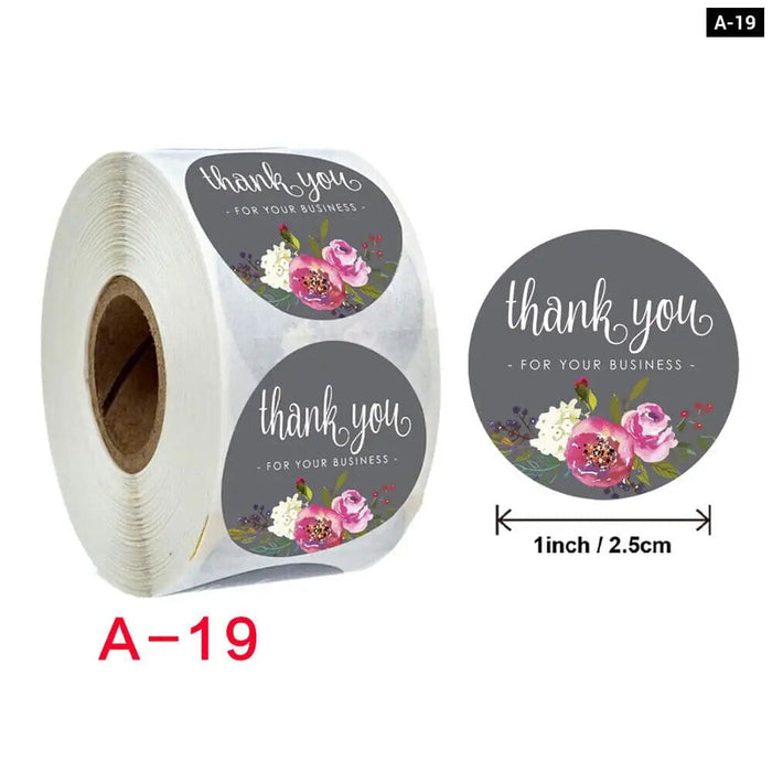 500 Thank you Flower Stickers Handmade Custom Label