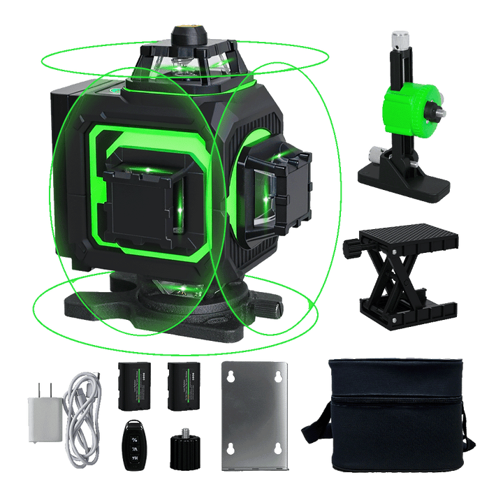 4D 16 Line Green Laser Level Remote Tripod