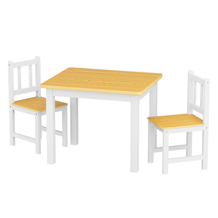 Goslash Picks Kids Table And Chairs Set Wooden 3Pcs Study Play