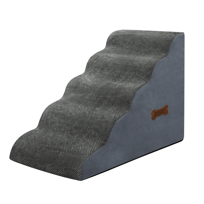 Goslash Picks 5 Steps Pet Stairs Dog Ramp High Density Foam Grey