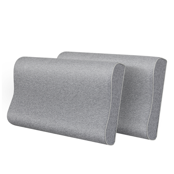 Goslash Picks Memory Foam Pillow Pillowcase Supprt Grey Rebound - 60cm x 35cm x 11cm/8cm