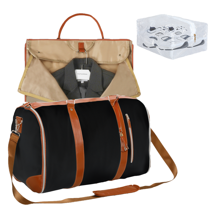 Goslash Picks Garment Bags 2 In 1 Hanging Suit Bag Black