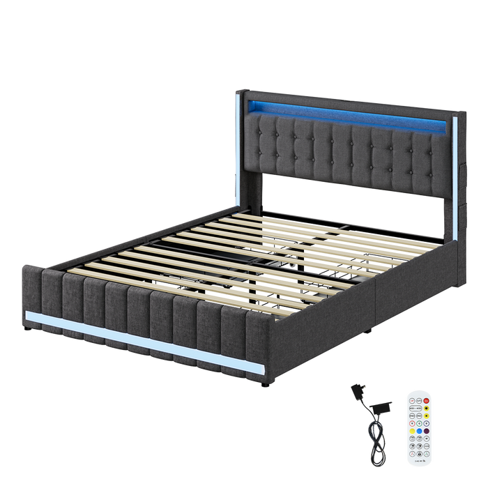 Queen Bed Frame - Grey