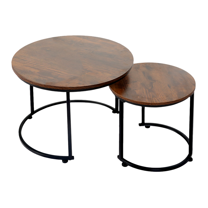 Goslash Picks Round Nesting Table Coffee Table Wood Side Table