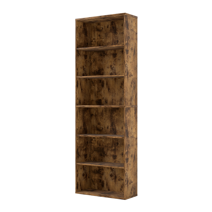 Goslash Picks 6 Tier Book Shelf Adjustable Shelves Walnut