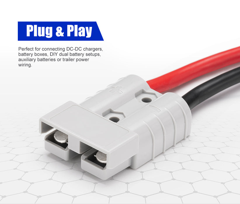 50A Wiring Kit 12V 6M Anderson Style Plug Battery Cable Quick Connect