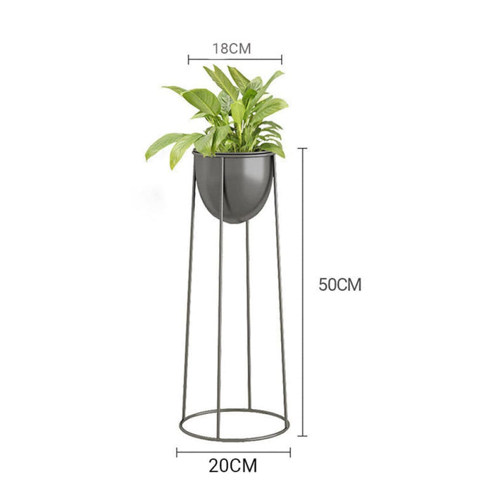 2x 50cm Round Wire Metal Flower Pot Stand With Black