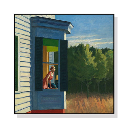 50cmx50cm Cape Cod Morning by Edward Hopper Black Frame