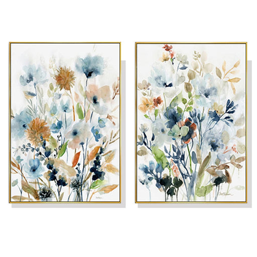 50cmx70cm Colourful Floras Watercolour Style 2 Sets Gold