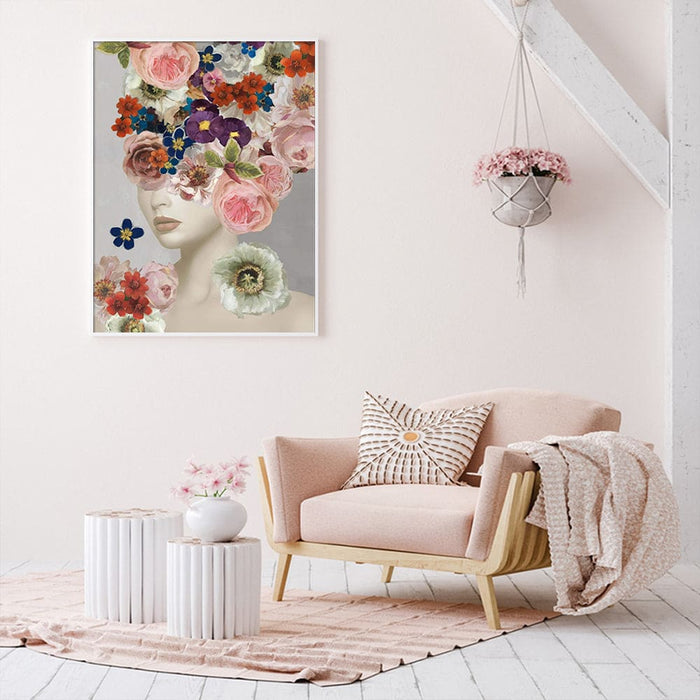 50cmx70cm Foolish in Love i White Frame Canvas Wall Art