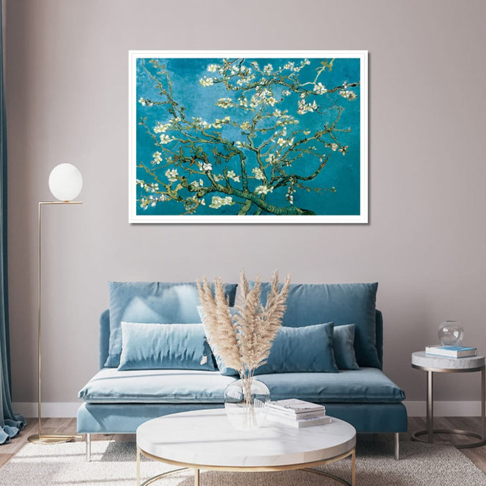 50cmx70cm Van Gogh Almond Blossom White Frame Canvas Wall