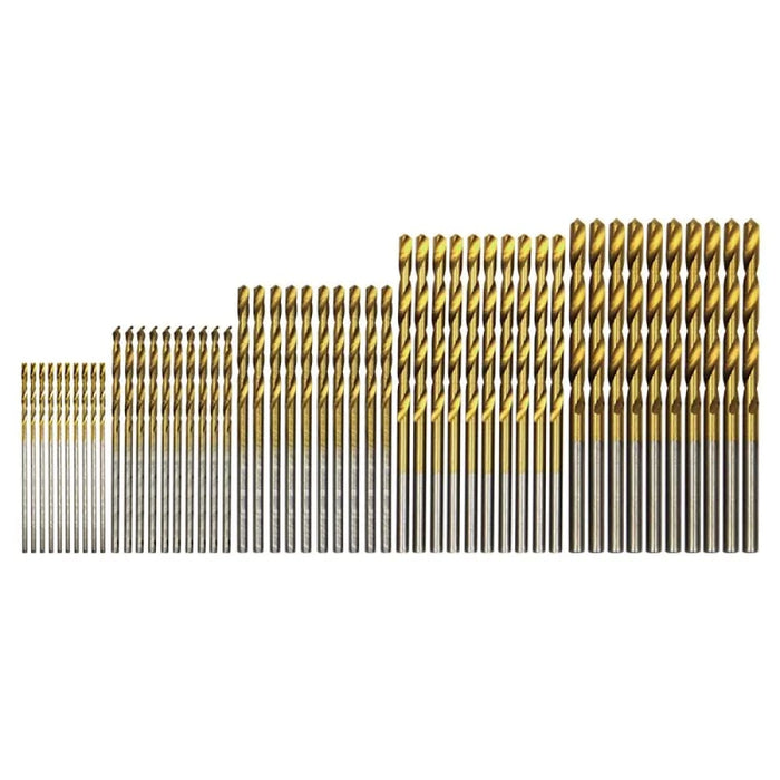 50pc Titanium Plated Twist Drill Set For Electric And Diy