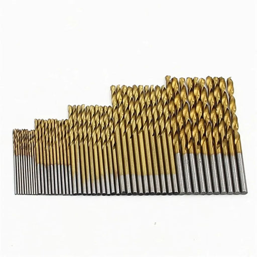 50pc Titanium Plated Twist Drill Set For Electric And Diy