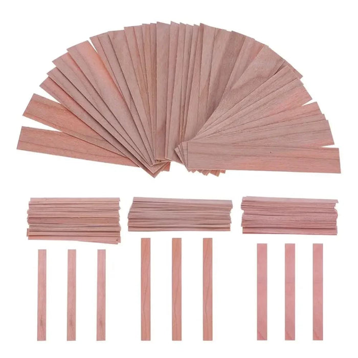50pc Wooden Candle Wick Kit with Clip Base for Diy Making