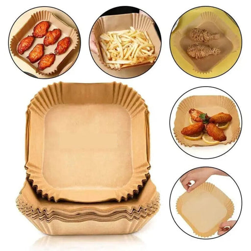 50pcs Air Fryer Parchment Paper Set For Steaming And Baking