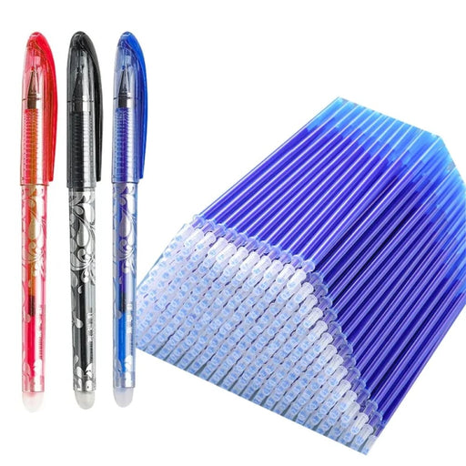 52 Pieces Gel Pen Set 0.5mm Blue Black Erasable Refills