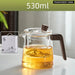 530ml Retro Glass Teapot Set With Wood Handle And Filter