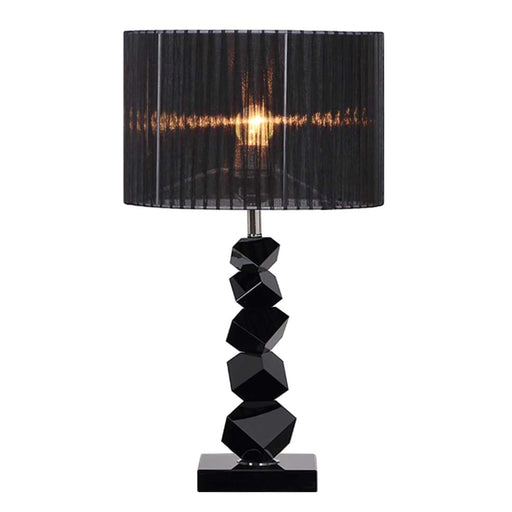 55cm Black Table Lamp With Dark Shade Led Desk