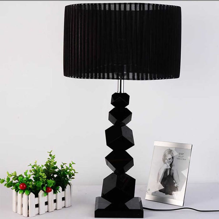 2x 55cm Black Table Lamp With Dark Shade Led Desk