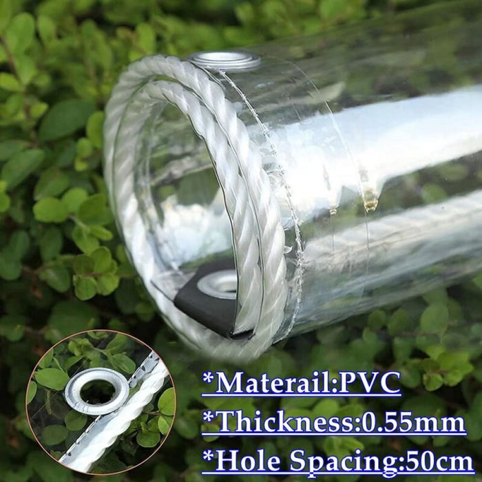 0.55mm Pvc Tarpaulin Transparent Rainproof Cloth Garden