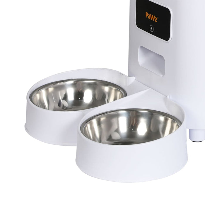 5l Automatic Pet Feeder 2 Bowl White