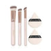 5pc Makeup Brush And Puff Set For Eyes Face