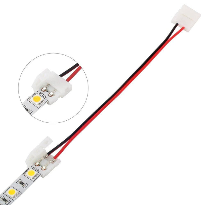 5pcs 2pin Led Connector 10mm Width Corner Cable Dc Free