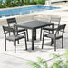 5pcs Outdoor Dining Set 4-seater Aluminum Extension Table