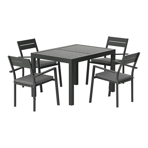 5pcs Outdoor Dining Set 4 - seater Aluminum Extension Table