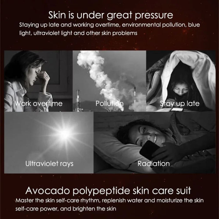5pcs/set Avocado Facial Moisturizing Serum Cleanser Face
