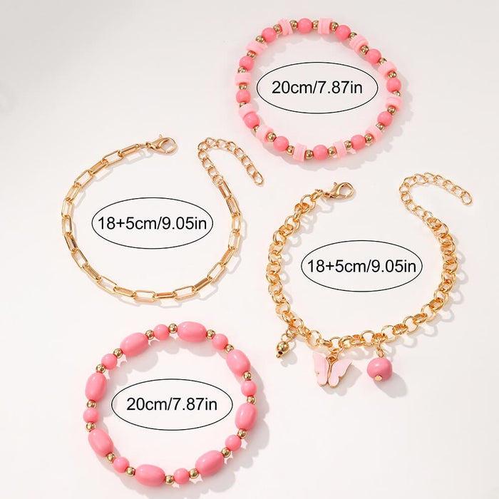 5pcs Set Womens Fashion Quartz Watch Female Clock Geometry