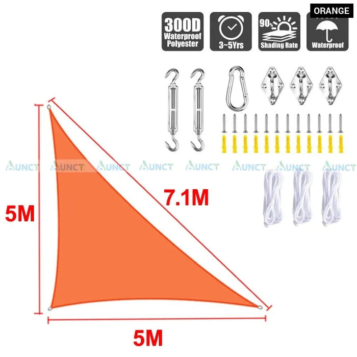 5x5x7.1m Triangle Uv Block Sun Shade Sail Perfection