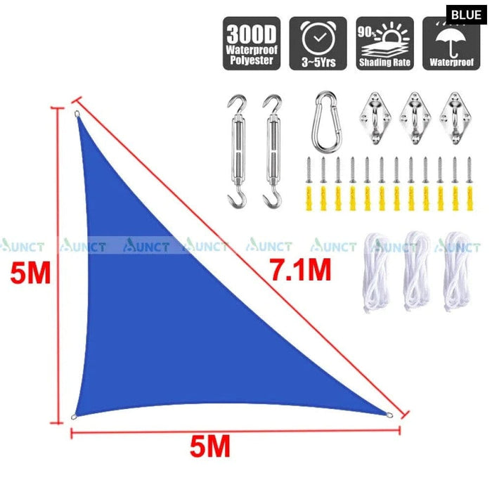 5x5x7.1m Triangle Uv Block Sun Shade Sail Perfection
