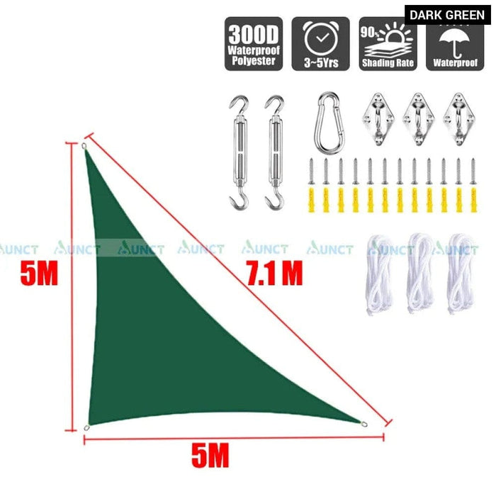 5x5x7.1m Triangle Uv Block Sun Shade Sail Perfection