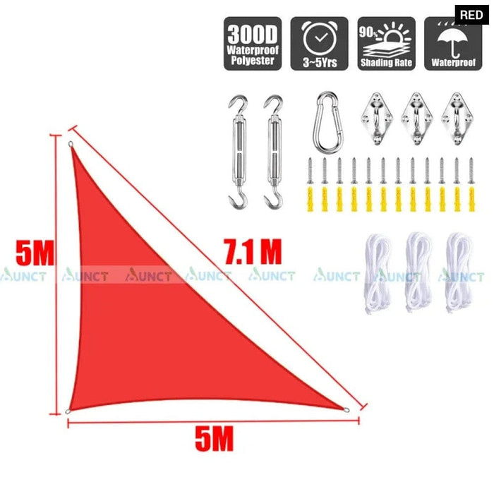 5x5x7.1m Triangle Uv Block Sun Shade Sail Perfection